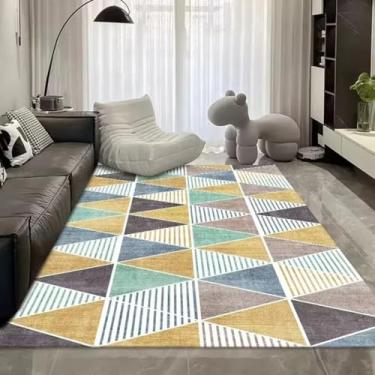 Imagem de Tapete geométrico de luxo para sala de estar, macio, fofo, grande, para quarto, decoração de quarto infantil (180 x 200 cm (70 x 78 pol.) / hxx-250724005557)