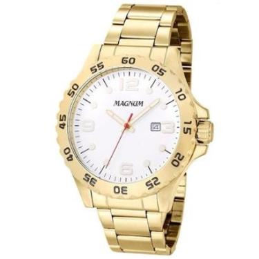 Imagem de Relógio Magnum Masculino Analógico Casual Dourado MA35164H-Masculino