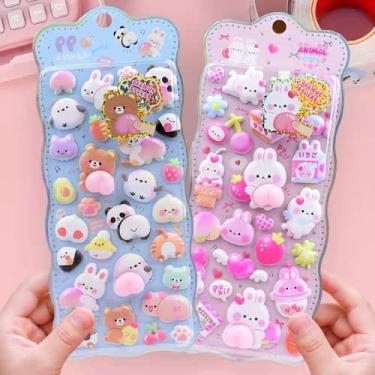 Imagem de 2 PCS Cute Puffy Stickers for Kids Adults 3D Puffy Stickers Kawaii 3D Bubble Foam Sticker Puff Squishies Bear Bunny Sticker for Phone Case，Notebook，Scrapbooking -Perfect for Craft and Gift