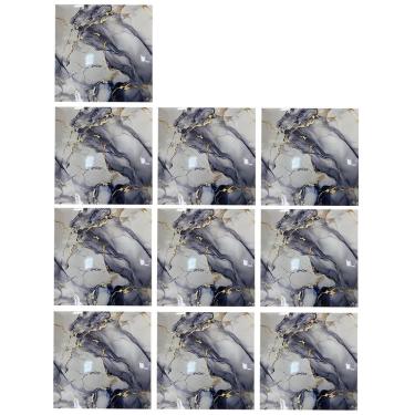 Imagem de Placa Adesiva Marmore 3D Kit 10 uni Obra Reforma Papel de Parede Autocolante Quarto Sala Cozinha Ambiente Moderno