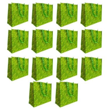 Imagem de Bolsa Ecobag Ecologica Kit 14 Unidades Retornavel Sacola de Ombro Comp