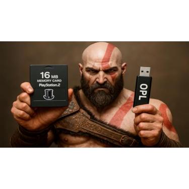 Imagem de Kit PlayStation 2 com Memory Card, OPL e PenDrive 64GB