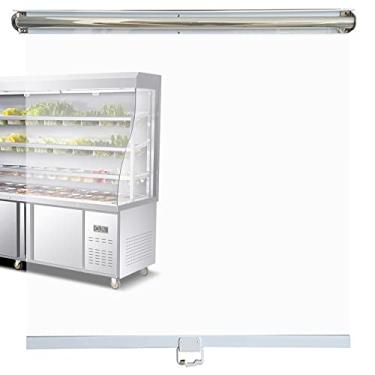 Imagem de uhyOHF Cortina de plástico transparente para armários de cortina de ar de freezers, cortina de rolo de armário de exibição de loja de supermercado de restaurante com alça (Transparente - L95 cm x A
