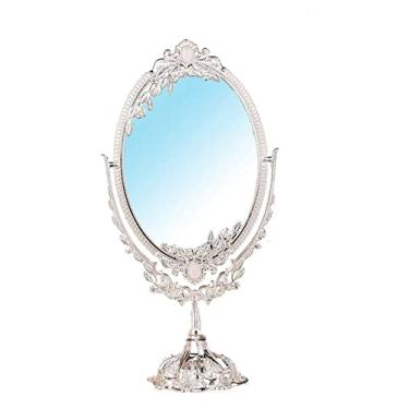 Imagem de YYBOES Espelho de maquiagem LED espelho de maquiagem espelho de maquiagem para viagem com ampliação, penteadeira espelho giratório para banheiro