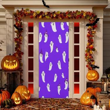 Imagem de Wassud Funny Boo-boos decoração de porta banner interno externo varanda casa decoração grande porta da frente decoração de festa 91 x 98 centímetros
