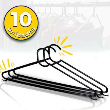 Imagem de Cabide Plástico Kit Polipropileno Premium Maciço Reforçado Com Base Li