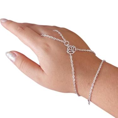 Imagem de Pulseira Anel Indiana Boho chic Hippie Flor de Lótus