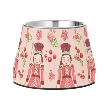 Imagem de Burbuja Tigela de comida de aço inoxidável para cães quebra-nozes de Natal para comida e água, antiderrapante para cães médios e gatos, 590 ml