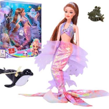 Imagem de Boneca Emily Coleção Sereia Articulada Acessórios - Castela