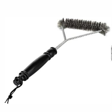 Imagem de Escova Limpa Grelha para Churrasco, Cerdas de Aço, Cabo Ergonômico, 30x17x3cm, Material Plástico e Aço