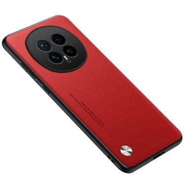 Imagem de LYJSMGZ Capa à prova de choque para Huawei Honor Magic 8 Pro/Magic 8, cobertura total de lente fina fosca anti-impressão digital, vermelha, Majic 8 Pro