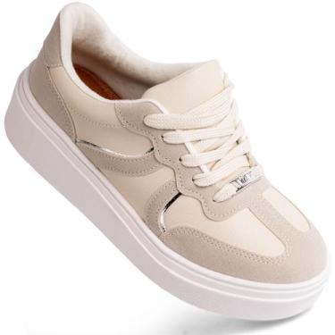 Imagem de Tênis Vizzano Feminino Casual Confortável Original 1339-346 Cor:Off Wh