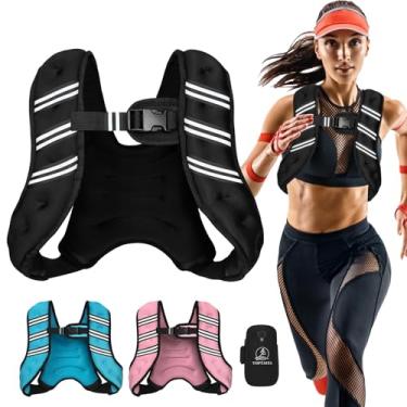 Imagem de Colete de peso para homens e mulheres, colete de peso corporal ajustável de 5,4 kg, faixa refletiva para treinamento, corrida, caminhada, preto (preto, 3,6 kg)