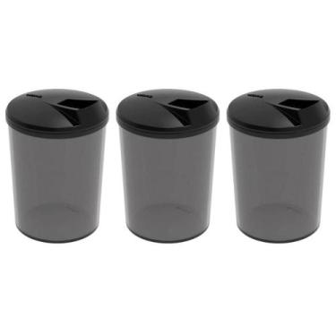Imagem de Kit 3 Porta Farofa Temperos Farinheira com Tampa 400ml Fumê Crippa Pot