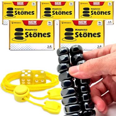 Imagem de Upgraded (Multi-Level) Magnet Chess Game with String & Stones - Clear & Simple Instructions | Premium Set with 20 Larger & Stronger Stones, Adjustable Rope, 2 Dice & Travel Pouch | 5 Pack