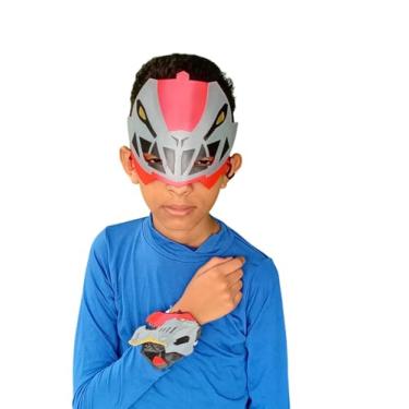 Imagem de Máscara de Personagem com Bracelete, Cinza e Vermelho, Acessório de Fantasia para Crianças