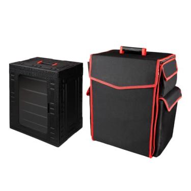 Imagem de KiBcsLic Estojo de transporte para miniaturas, caixa organizadora com alças de mochila, 5 bandejas, preto e