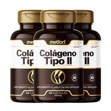 Imagem de Kit 3x Colágeno Tipo 2 Não Desnaturado 60 Cápsulas 500mg Melfort - Flo