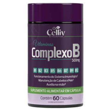 Imagem de Complexo B (B1, B2, B3, B5, B6, B7, B9, B12) 60 Caps de 500MG Celliv-Unissex