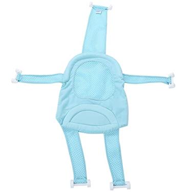 Imagem de Luocute Rede de Suporte para Assento de Banho de bebê, Tipoia de Banheira Ajustável Antiderrapante Com Almofada de Cabeça de Esponja Espessada e Design Ergonômico, para Banho de Criança (Azul claro)