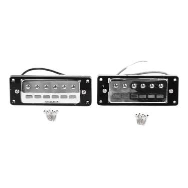 Imagem de CUOFYUNL 2 peças de guitarra elétrica captador de bobina dupla de metal de alta sensibilidade 6 cordas captador de baixo elétrico