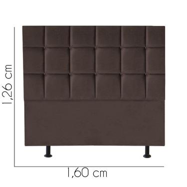 Imagem de Cabeceira Estofada Cama Box Casal Queen 160cm Espanha Suede Marrom- Mabe Magazine