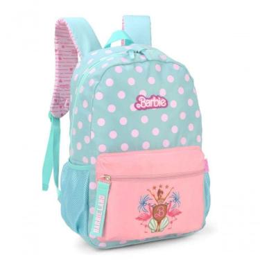 Imagem de Mochila De Costas Barbie Verde E Rosa Bolinhas - Luxcel