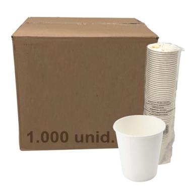 Imagem de Copo Papel Branco 200ml Biodegradável Térmico Caixa C/1000 - FNS