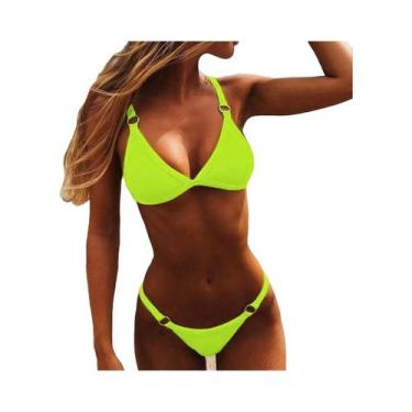 Imagem de Conjunto De Biquíni Feminino Sexy Com Fenda E Amarrações, Moda Praia M