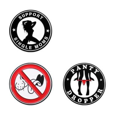 Imagem de Conjunto de alfinetes de broche, distintivo de lapela de liga redonda,
