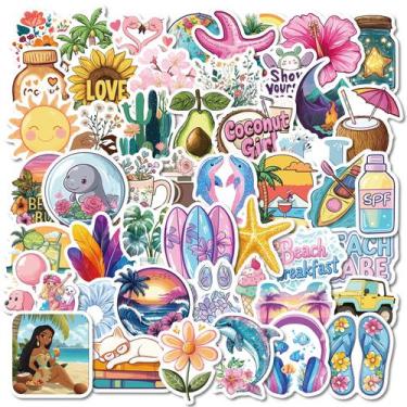 Imagem de Pacote de adesivos, férias na praia, viagens tropicais de verão, 50 un