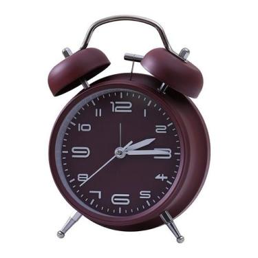 Imagem de Despertador Creative Metal Silent Movement Maroon - yiweisai