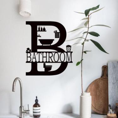 Imagem de Adesivos de parede Minimalist Bathroom Creative Black B Letter - yiwei