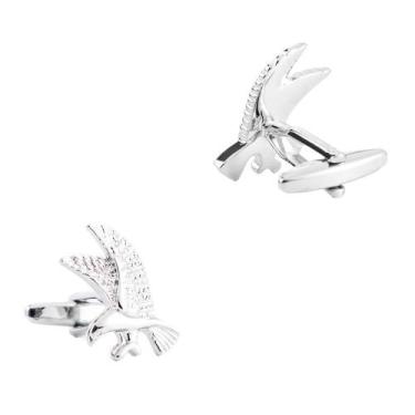Imagem de Cufflinks Silver Eagle com design elegante para homens - Yiweisai