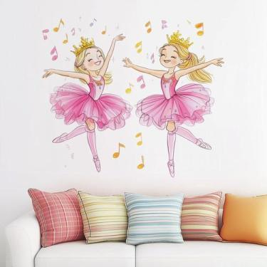 Imagem de Adesivos de parede Cartoon Ballet Dancer PVC 30x90cm Nota musical - yi