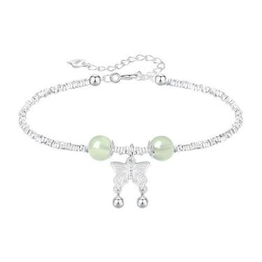 Imagem de Pulseira de prata esterlina 925 com prehnite para mulheres - Yiweisai