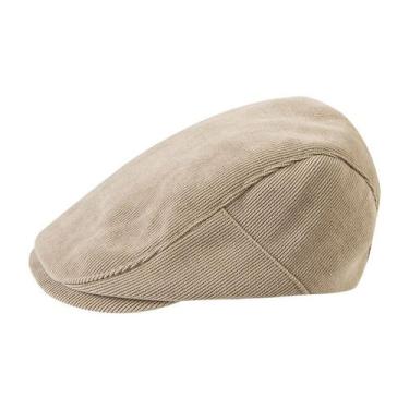 Imagem de Chapéu de boné plano Gatsby Newsboy de poliéster bege para homens - yi