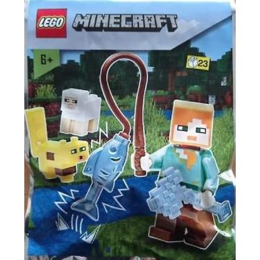 Imagem de Conjunto promocional de brinquedo LEGO Minecraft Alex Ocelot and Sheep