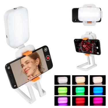 Imagem de Selfie Light Zkcbutie com iluminação frontal e traseira com suporte