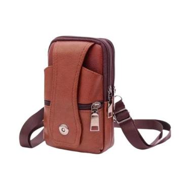 Imagem de Bolsa De Cintura Masculina Vintage De Couro Com Clipe Para Cinto, Esto