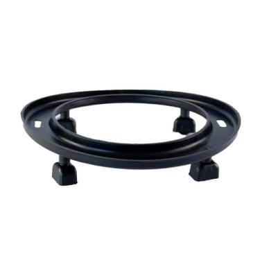 Imagem de Suporte Botijão de Gás com Rodinhas Plástico Reforçado Preto Cozinha -