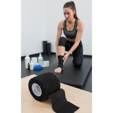 Imagem de Bandagem Elástica Adesiva Preta 5cm - Fixação Forte - Congratulations 