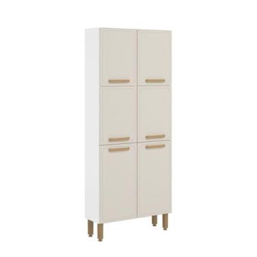 Imagem de Paneleiro de Cozinha em Aço 6 Portas Essência Bertolini, Areia/Branco