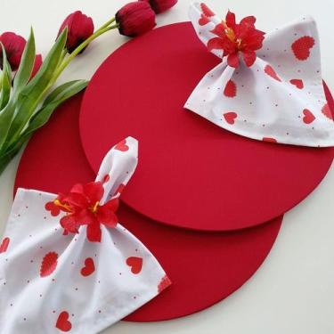 Imagem de Kit Mesa Posta 12 Bases MDF 35cm 12 Capas de Sousplat 12 Guardanapos d