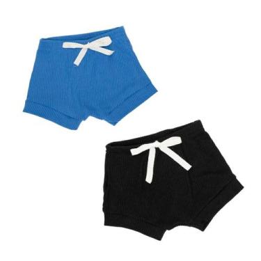 Imagem de Kit 2 Bermudas Shorts Curto Tapa Fraldas Bebê Baby Unissex - Fofotinho