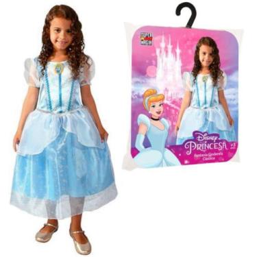 Imagem de Fantasia Princesa Infantil de Luxo Vestido da Cinderela Classico - Dis