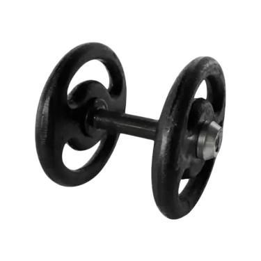 Imagem de Dumbbell Pintado Pegada Emborrachada Academia 8kg para Musculação com Revestimento em PVC Anilhas Fitness