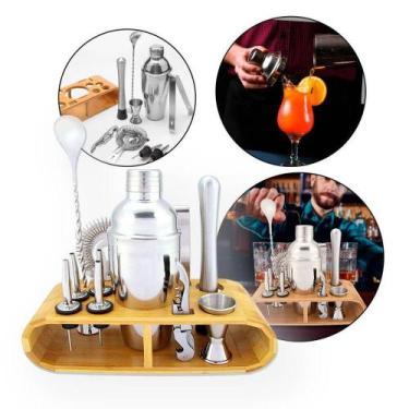 Imagem de Kit Bartender Profissional Coqueteleira Inox 12 Peças Para Drinks - LU