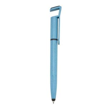 Imagem de Caneta Fibra de Bambu Touch com Suporte para Celular e Limpador de Tel