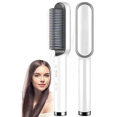 Imagem de Coltd Pente Alisador de Cabelo, Íon Negativo, Duplo Objetivo, Estilo, 15mm, Cerâmica Turmalina, Branco